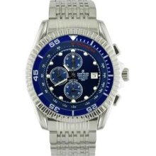 Men's Stainless Steel Ocean Master Diver Chronograph Blue