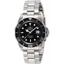 Men's Stainless Steel Pro Diver Quartz Black Dial