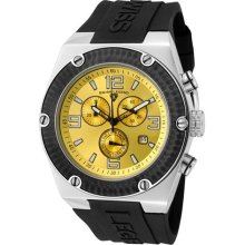 Men's Throttle Chronograph Yellow Dial Black Bezel Black Silicone ...