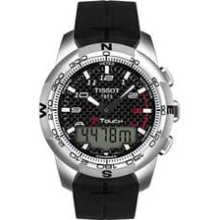 Men's Tissot T-Touch II Titanium Multi-Function Watch with Black Dial