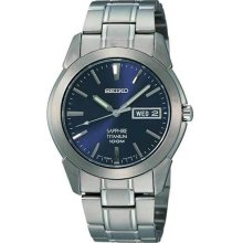 Men's Titanium Sapphire Quartz Dark Blue Dial