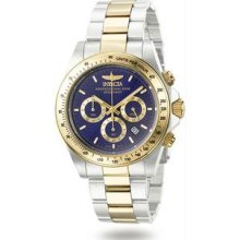 Men's Two Tone Stainless Steel Speedway Cougar Chronograph Blue