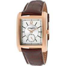 Men's White Dial Brown Genuine Leather ...