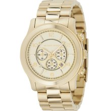 Michael Kors Mk8077 Runway Gold 44 Mm New Reduced Price Usa/Intl Shipping