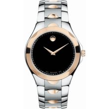 Movado Men's Two Tone Luno Stainless Steel Black Dial 0606381