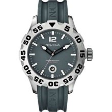 Nautica Men's BFD 100 Grey Bezel, Grey Rubber Strap A14616G Watch