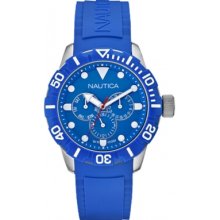 Nautica Men's NSR 101 Blue Dial, Blue Rubber Strap A13649G Watch