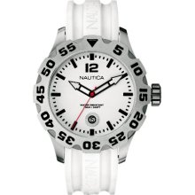 Nautica N14608G BFD 100 White Rubber Date White Men's Watch