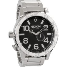 Nixon Mens 51-30 Tide Stainless Watch - Silver Bracelet - Black Dial - A057 487