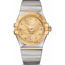 Omega Men's Constellation Champagne & Diamonds Dial Watch 123.25.35.20.58.002