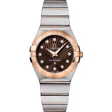 Omega Women's Constellation Brown & Diamonds Dial Watch 123.20.27.60.63.001