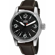 Oris 73376294063LS Watch Aviation Big Crown Mens - Black Dial Stainless Steel Case Automatic Movement
