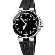 Oris Aquis Black Dial Black Ceramic Ladies Watch 733-7652-4154RS