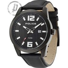 Police Trophy Gent's Black Leather Strap 13406JSB/02 Watch