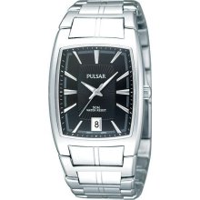 Pulsar Men's Stainless Steel Rectangular Watch ...