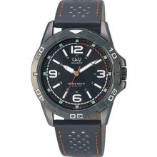 Q&q Q576j505y Mens Sport Dress Watch Black Strap Water Resistant Wristwatch