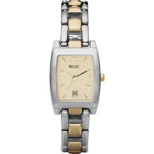 Relic Womens Elaine Large Two-Tone Stainless Steel Watch Silver/Gold