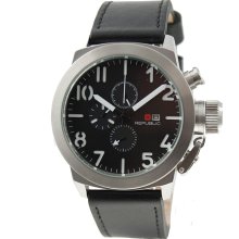 Republic Men's Leather Strap Chronograph Watch (RP1073)