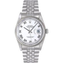 Rolex Datejust Men's Stainless Steel Watch 16234 White Dial