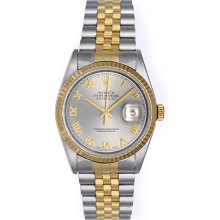 Rolex Datejust Men's Steel Watch 16233 Silver Dial