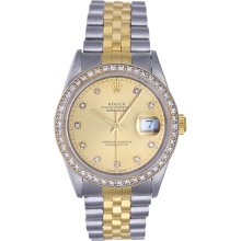 Rolex Datejust Men's Steel, Gold, Diamond Watch 16233