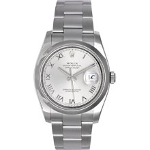 Rolex Datejust Steel Men's Watch 116200 Rhodium (Silver) Dial