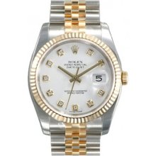 Rolex Datejust White Diamond Dial Jubilee Bracelet Fluted Bezel 116233WDJ