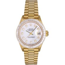 Rolex Ladies President 18k Gold & Diamond Watch 69178