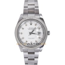 Rolex Stainless Steel 41mm Datejust II Model 116334 Custom Added White Diamond Dial