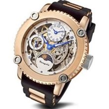 Rougois Two Time Zone Skeleton Watch with Day/Night Dial 3286M-RGS-1