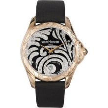 Saint Honore Coloseo Collection Watch with Diamonds & Rose Gold in Bla