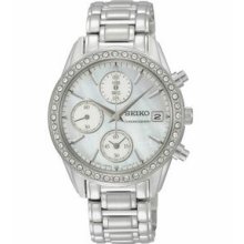 Seiko Chronograph Crystals Silver Watch