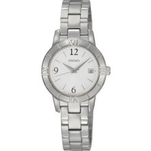 Seiko Ladies Stainless Steel Quartz Silver Dial Link Bracelet SXDE35