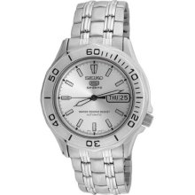 Seiko Men's 5 Sports White Dial Watch SNK033K