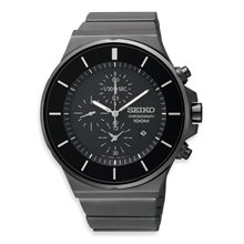 Seiko Men's Black Dial Chronograph Watch