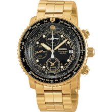 Seiko Men's SNA414 Flight Alarm Chronograph Watch