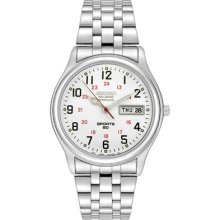 Seiko Men's SNE045 Solar White Dial Watch