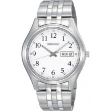 Seiko Men's Stainless Steel Dress Qaurtz White Dial SGGA19