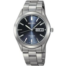 Seiko Men's Titanium Quartz Dark Blue Dial SGG709