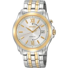 Seiko Men's Two Tone Kinetic Silver Tone Dial SKA472