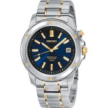 Seiko Men's Two Tone Perpetual Calendar Blue Dial SNQ010