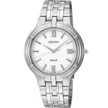 Seiko Silver Mens 30M Solar Watch