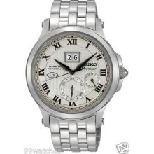 Seiko Snp039p1 Premier,men Kinetic Perpetual Calendar,stainless Steel, Snp039