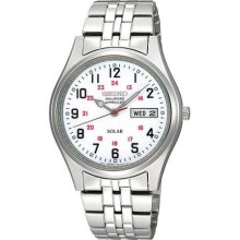 Seiko Stainless Steel White Dial Men's Watch #SNE045