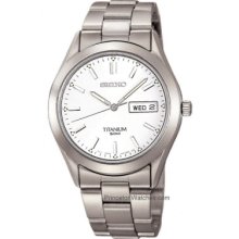 Seiko Titanium Day/Date Watch - White Face SGG705