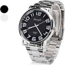 Silver, Z-502 Men's Alloy Analog Quartz Wrist Watch