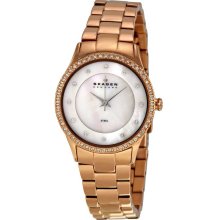 Skagen 347SRXR Women's Denmark Rose Gold Tone Stainless Steel White MO