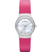 SKAGEN SKAGEN Studio Pink Leather Women's Watch