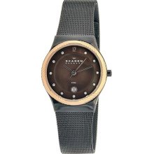 Skagen Women's Twisted Topring Brown Dial Watch