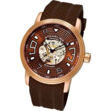 Stuhrling 1079.3346K59 Delphi Archer Auto Skeleton Brown Dial Brown Ru